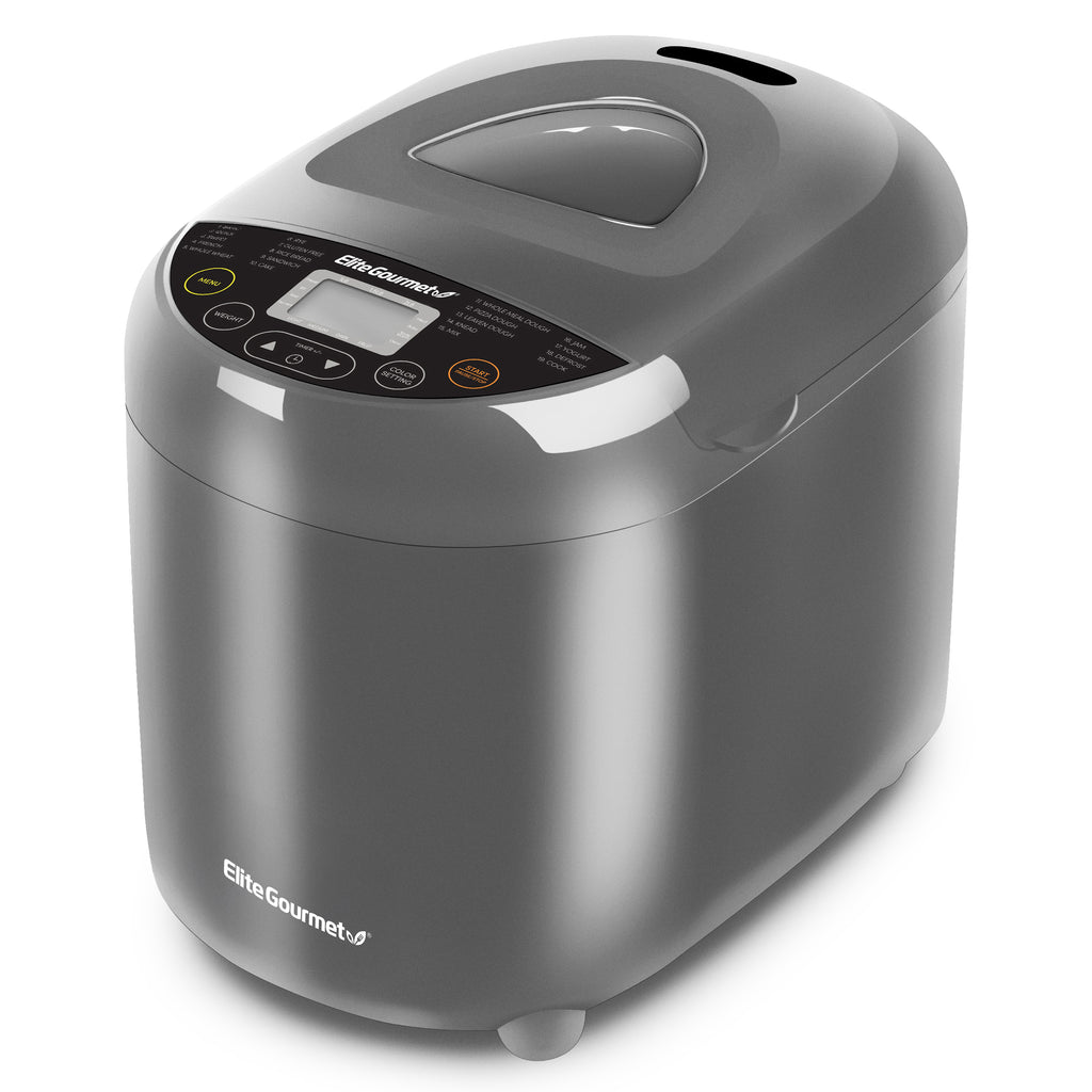 2 Lb Programmable Bread Maker Machine, 3 Loaf Sizes, 19 Menu Functions, Grey