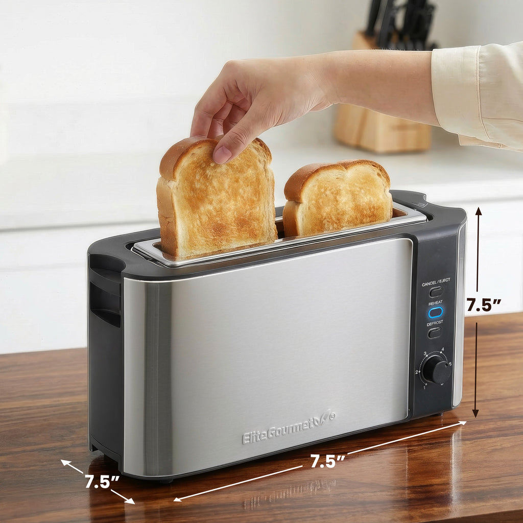 2 Slice Stainless Steel Long Toaster