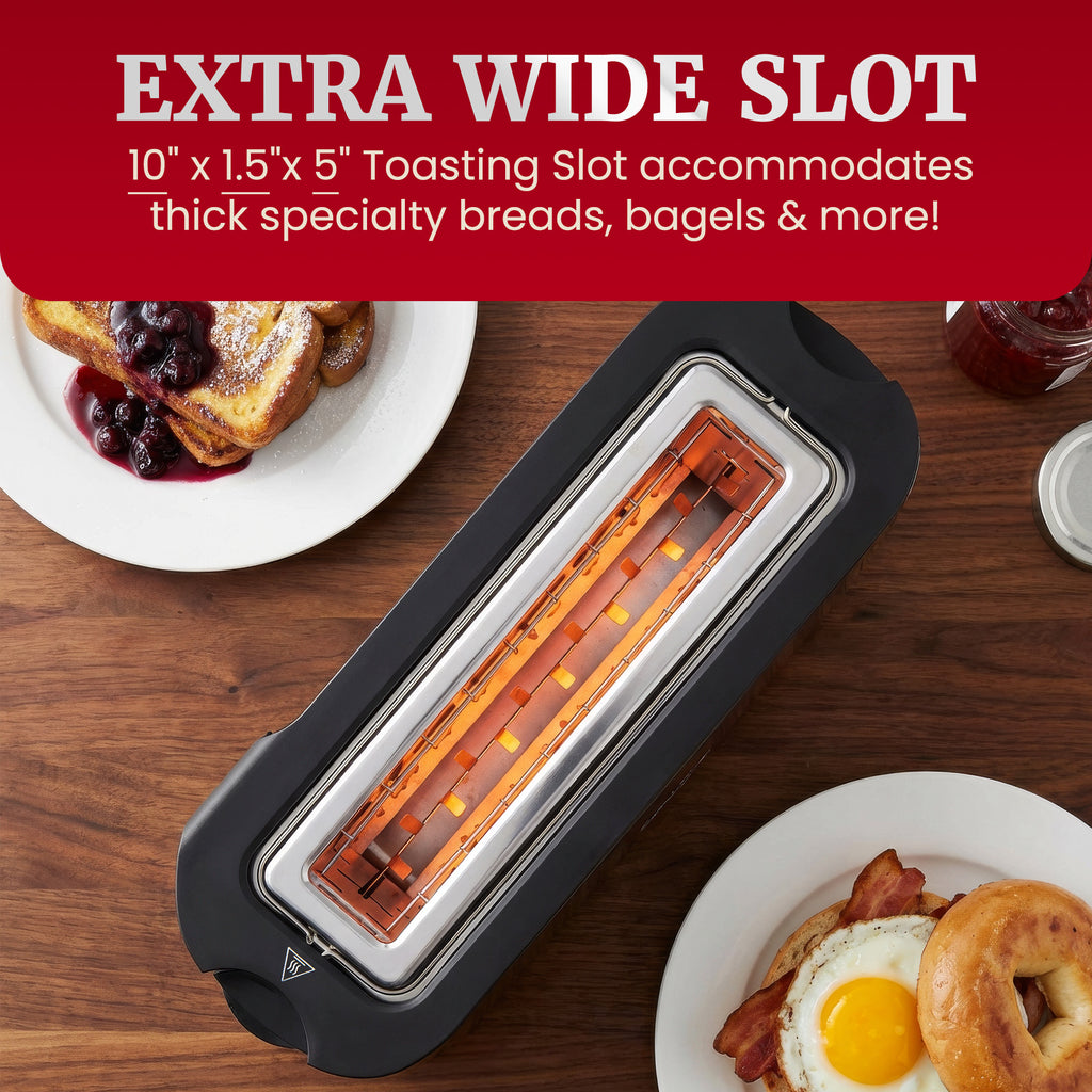 2 Slice Stainless Steel Long Toaster