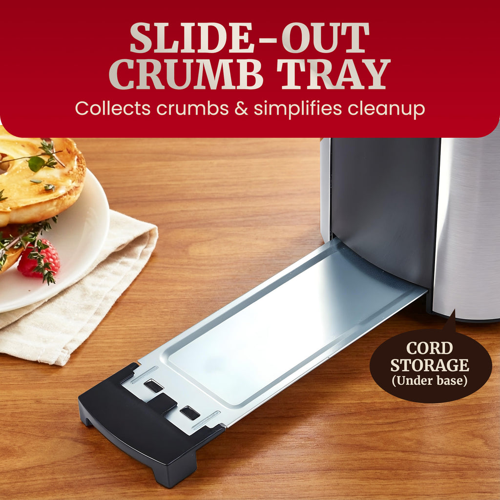 2 Slice Stainless Steel Long Toaster