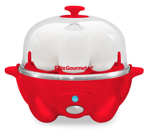 7-Egg Automatic Easy Egg Cooker, Steamer, Poacher (Red)