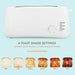 6 TOAST SHADE SETTINGS perfect customization of any piece of bread. Breads with different shades.