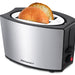 2 Slice stainless steel toaster with bagel slices in the wide slots.