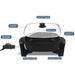 Parts description of Elite Gourmet Skillet. Cool-touch knob, steam vent, cool-touch handle, easy pour spout, nonstick surface, removable thermostat, tempered glass lid.