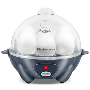 7-Egg Electric Easy Egg Cooker, Steamer, Poacher (Blue Gray)