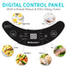 DIGITAL CONTROL PANEL With 6 Preset Menus & 9.5hr Delay Timer. Eggs (hard). Rice.  Omelet. Vegetables. Chicken. 