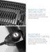 NONSTICK COATED GRILLING PLATE Large removable nonstick plate is perfect to grill a meal for your whole family or group & ensures fast and easy cleanup. ADJUSTABLE THERMOSTAT CONTROL Cook your food exactly to your preference with the detachable thermostat, which can be adjusted to your desired temperature from 195°F to 445°F.