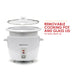 Removable cooking pot and glass lid for easy clean up.  All parts separated.