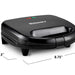 Dimensions of Waffle Maker:  8.75" Width, 8.5" Length, 2" Height.