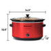 Dimensions of Slow Cooker. 16.5" Width, 12" Length, 10.5" Height.