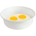 Eggs inside omelet tray.